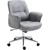Vinsetto Chaise de Bureau Chaise pivotante réglable en hauteur Chaise de travail ergonomique jusqu'à 120 kg Microfibre Gris clair 67x69x92-102cm