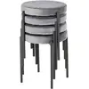 HOMCOM Ensemble de 4 Tabourets de Cuisine Empilables Chaises de Salle à Manger en Velours, Tabouret de Bar en Métal Gris 41,5x41,5x46cm