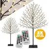 MONZANA® Set de 2 arbres lumineux LED 180 cm Décoration lumineuse de N...