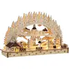 Monzana Arc lumineux de Noël "Village d'hiver" à 11 LED décoration en bois lampe intérieur effet 3D arche lumineuse fêtes