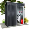 GARDEBRUK Abri de jardin acier zingué 164x84x182cm porte coulissante c...