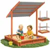 Spielwerk Bac à sable en bois d'épicéa SAMI 120x120cm toit réglable de...