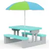 SPIELWERK Salon de jardin pour enfants Gris Menthe ensemble 1 table 2 ...