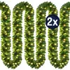 Casaria 2x Guirlande de Noël lumineuse 5m en sapin artificiel 100LED