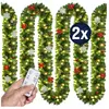 CASARIA® 2x Guirlandes de Noël lumineuses 5m 80 LED blanc chaud avec t...