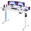 Casaria Bureau réglable en hauteur électrique Blanc 140cm bureau assis...