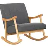 Chaise a bascule Morelia en tissu , Gris clair