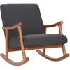 Chaise a bascule Morelia en tissu avec pieds Noyer , Gris foncé