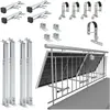 NuaSol Support de centrale électrique de balcon - pour 2 panneaux solaires - Rond - Angle d'inclinaison 0° et 25-45° - Argenté