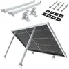 NuaSol Kit de montage pour centrale électrique de balcon - 2 supports de panneau solaire - support 30°-60° - argenté