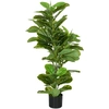 HOMCOM Plante artificielle Ficus, 110 cm de hauteur avec 90 feuilles &...