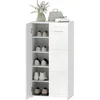HOMCOM Armoire à chaussures laquée, rangement pour chaussures avec éta...