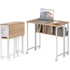 HOMCOM Bureau pliable, convertible en table d'appoint, étagère ouverte...