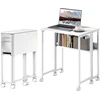 HOMCOM Bureau pliable, convertible en table d'appoint, étagère ouverte...