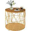 Outsunny Table d'appoint Ø50 cm résistante aux intempéries, table de j...