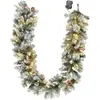 HOMCOM Guirlande de Noël avec 216 branches saupoudrées de neige, 50 LE...