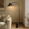 Lucande Lampe sur pied Alviero, 157 cm, noir, métal, marbre
