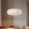 Lindby suspension Helin, blanc, Ø 70 cm, textile, 3 x E27