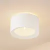 Lindby Plafonnier Virelle, blanc, textile, Ø 40 cm, E27