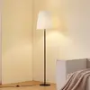 Lampe sur pied Lindby Virelle, noir/blanc, textile, hauteur 170 cm