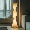 Lucande Lampe sur pied LED Isa, blanc, textile, hauteur 167 cm