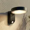 Applique murale LED PRIOS Tarlson, ronde, anthracite, capteur