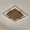 Plafonnier LED Lucande Vectra, 50 x 50 cm, bois, à intensité variable