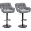 HOMCOM Tabourets de Bar 2 Pièces Design Rétro Réglables en Hauteur Asp...