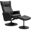 HOMCOM Fauteuil de bureau avec repose-pieds, aspect cuir, pivotant, do...