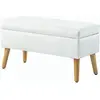 HOMCOM Banc rembourré avec rangement, revêtement en velours, pieds en ...