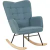 HOMCOM Fauteuil à Bascule, forme ergonomique, patins en bois massif, c...