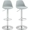 HOMCOM Ensemble de 2 Tabourets de Bar, Chaises de Bar, Chaises Pivotantes avec Dossier, Réglables en Hauteur, Jusqu'à 120 kg, 42x38x82-104cm, Gris