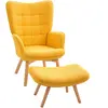 HOMCOM Fauteuil d'appoint avec Repose-Pieds, Fauteuil de relaxation en...