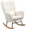 HOMCOM Fauteuil à Bascule, revêtement pelucheux, rembourrage épais, co...
