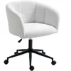 HOMCOM Chaise de bureau rembourrée avec revêtement pelucheux, design e...