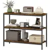 HOMCOM Console Table, Table d'Appoint avec Étagère à 3 Niveaux, Agglom...