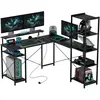HOMCOM Bureau en Forme de L avec Station de Recharge, Bureau Informati...