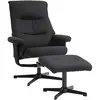 HOMCOM Fauteuil inclinable avec repose-pieds, pivotant, fonction de ba...