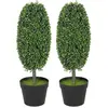 HOMCOM Lot de 2 plantes artificielles, arbres artificiels résistants a...