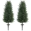 HOMCOM Ensemble de 2 plantes artificielles, cyprès artificiels avec 83...