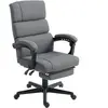 HOMCOM Chaise de bureau rembourrée avec coussin lombaire et appuie-têt...