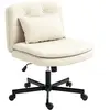 HOMCOM Chaise de bureau sans accoudoirs en cuir artificiel, chaise de ...