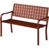Outsunny Banc d'extérieur, Banc de jardin en acier, Dossier découpé, A...