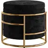 HOMCOM Pouf de rangement rembourré, repose-pieds en cadre métallique, ...