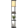 HOMCOM Lampadaire avec 3 étagères, design rond, télécommande, interrup...