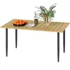 Outsunny Table de jardin 150x90cm, Table de balcon résistante aux inte...
