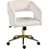 HOMCOM Chaise de Bureau Pivotante avec Revêtement en Velours, Fauteuil...