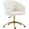 HOMCOM Chaise de bureau aspect velours, rembourrage en mousse, réglabl...