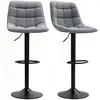 HOMCOM Tabouret de bar moderne, lot de 2 tabourets de bar pivotants av...