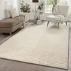 Tapis everest moderne effet haut-bas 3d - beige - 80 x 300 cm